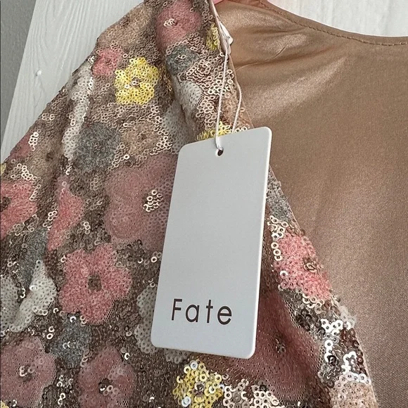 Fate Multicolor Sequin Floral Mini Dress - Picture 6 of 7